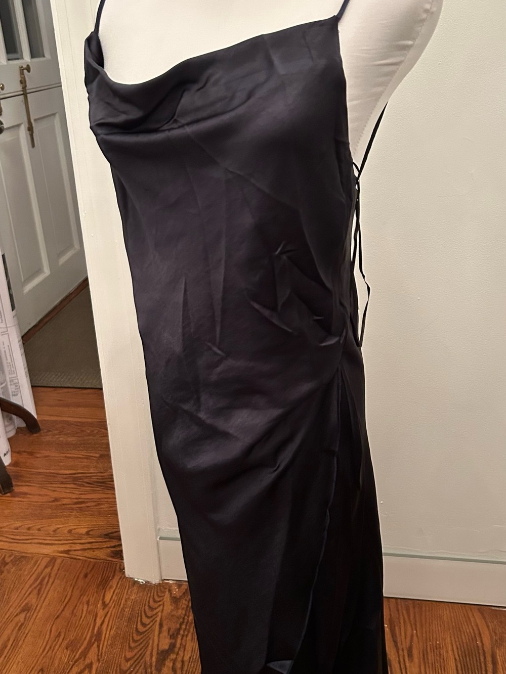 O.P.T. Elegant Navy  Satin Maxi Slip Dress